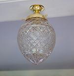Medium multiple cut glass pendant lamp - dome