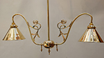 Cast Art Nouveau design two arm pendant lamp