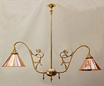 Cast Art Nouveau design two arm pendant lamp