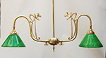 Large swan neck ornate design two arm pendant lamp