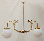 Large swan neck ornate design two arm pendant lamp