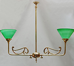Single curve ornate design two arm pendant lamp