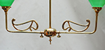Single curve ornate design two arm pendant lamp