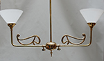 Single curve ornate design two arm pendant lamp