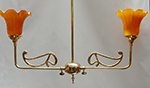 Single curve ornate design two arm pendant lamp