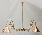 Swan neck Art Nouveau design two arm pendant lamp