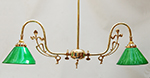 Swan neck Art Nouveau design two arm pendant lamp
