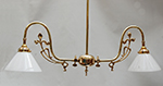 Swan neck Art Nouveau design two arm pendant lamp