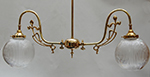 Swan neck Art Nouveau design two arm pendant lamp